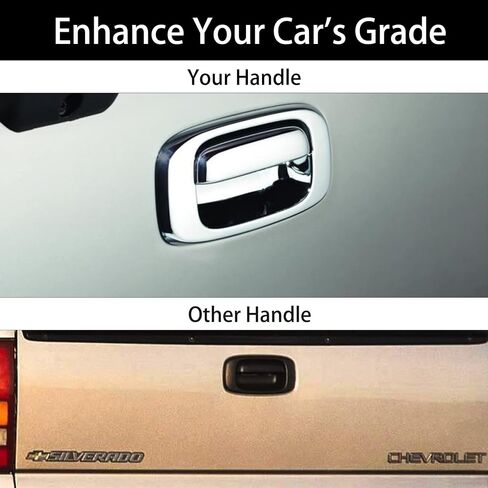 Tailgate Handle Latch and Bezel Trim with Rod Clips | for 1999-2007 Chevy Silverado GMC Sierra 1500 2500 3500 | Replaces# 15997911, 15228539, 15228541, 15228540 in Saudi Arabia