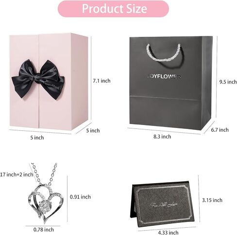 هدايا زهور عيد الأم من JoyFlower للزوجة الأم من زوج الابنة، هدايا عيد ميلاد للنساء، صندوق زهور محفوظ، دب الورد، هدايا زهور الورد إلى الأبد لها، قلائد للأم والزوجة والجدة in Kuwait