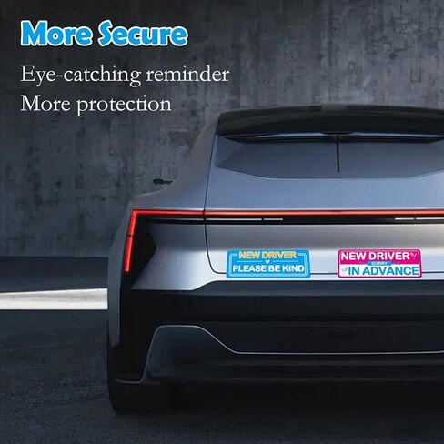 4Pcs Student Driver Magnetic Car Stickers for Beginners, New Magnetic Student Driver Stickers Signs for Car, Bumper Safety Decoration Supplies, Suitable for Students and Novices as Auxiliary Equipment in Saudi Arabia