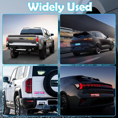 4Pcs Student Driver Magnetic Car Stickers for Beginners, New Magnetic Student Driver Stickers Signs for Car, Bumper Safety Decoration Supplies, Suitable for Students and Novices as Auxiliary Equipment in Saudi Arabia