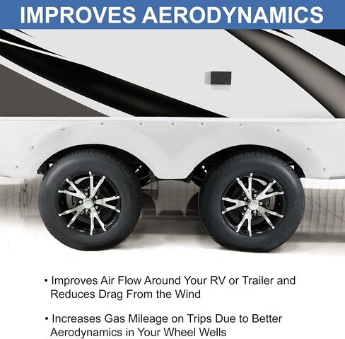 RecPro RV Tandem Fender Skirt | 66 1/2" W x 11 1/2" H (Black, 2 Fenders) in Saudi Arabia