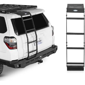Hooke Road 4Runner Hatch Ladder Tailgate Trunk Roof Access Pedal Step for 2010-2024 Toyota 4Runner 5th Gen - Rear Door Ladder with Anti-Slip Pads Load 260 Lbs