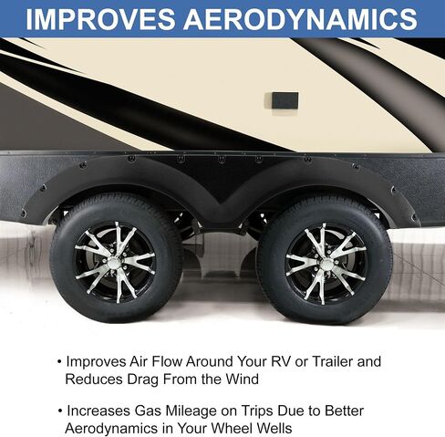 RecPro RV Tandem Fender Skirt | 68 1/2" W x 12" H (2 Fender Skirts, Black) in Saudi Arabia