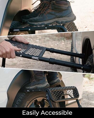 3D Maxpider Custom Fit Modular Tyre Step (أسود) 3 أوضاع (سلم الإطارات/A -Ladder/طي) ، ارتفاع محمول وقابل للتعديل لما يصل إلى 30 "إطارات - خطوة الإطارات in Kuwait