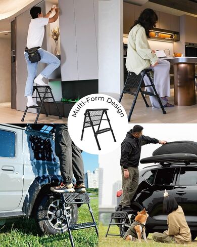 3D Maxpider Custom Fit Modular Tyre Step (أسود) 3 أوضاع (سلم الإطارات/A -Ladder/طي) ، ارتفاع محمول وقابل للتعديل لما يصل إلى 30 "إطارات - خطوة الإطارات in Kuwait
