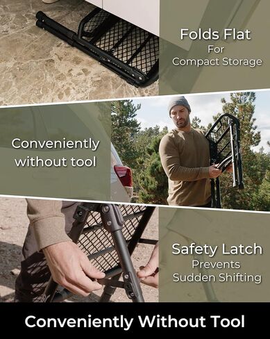 3D Maxpider Custom Fit Modular Tyre Step (أسود) 3 أوضاع (سلم الإطارات/A -Ladder/طي) ، ارتفاع محمول وقابل للتعديل لما يصل إلى 30 "إطارات - خطوة الإطارات in Kuwait