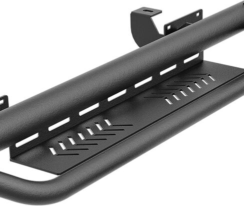Running Boards Compatible with 2018-2025 Jeep Wrangler JL JLU Unlimited 4 Doors, Two Stairs Design Side Steps Heavy-Duty Steel Nerf Bars Bolt-on Step Plates Rock Sliders Rail, Black in Saudi Arabia