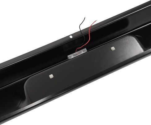 KUAFU Rear Roll Pan Compatible with 1987-1996 Ford F150 Styleside/Fleetside Bed W/LED License Light and Plate Box Bumper Rollpan Face Bar Steel Black in Kuwait