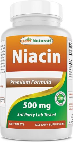 Best Naturals Niacin 500mg 250 Tablets with Flushing - Also Called Vitamin B3 (250 Count (Pack of 2)) in Saudi Arabia