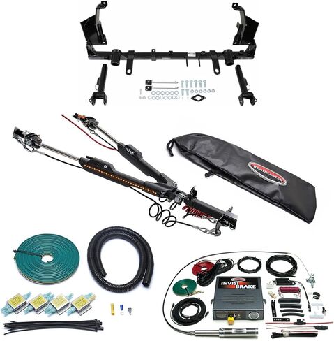 Roadmaster Nighthawk Tow Bar و Combo Baseplate with Universal Economy Wiring Kit & Invisibrake System Fits 2022 2024 Maverick | يتضمن Trendsauto صائق in Kuwait