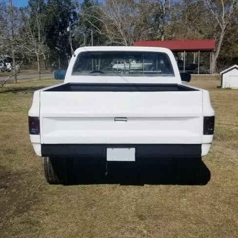 HECASA Rear Roll Pan License Plate Compatible with 1973-1987 Chevy GMC C10 C20 C30 K10 K20 K30 Silverado Fleetside Styleside Bed Steel Bumper Roll Pan W/LED Light Black in Saudi Arabia