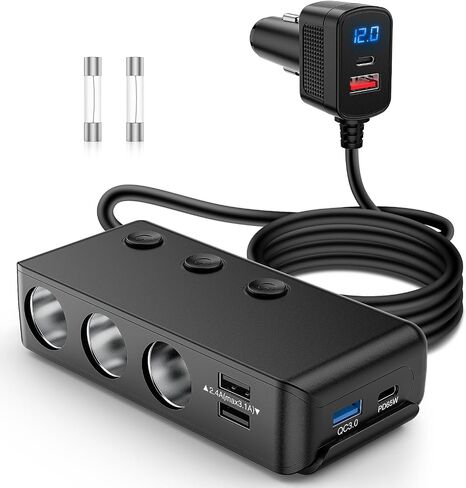 Nilight 4 in 1 ON OFF Charger Socket Panel Dual USB Charger Power Outlet LED Voltmeter Cigarette Lighter Socket LED On Off Rocker Toggle Switch for Truck Car Marine Boats RV, 2 Yeas Warranty in Saudi Arabia