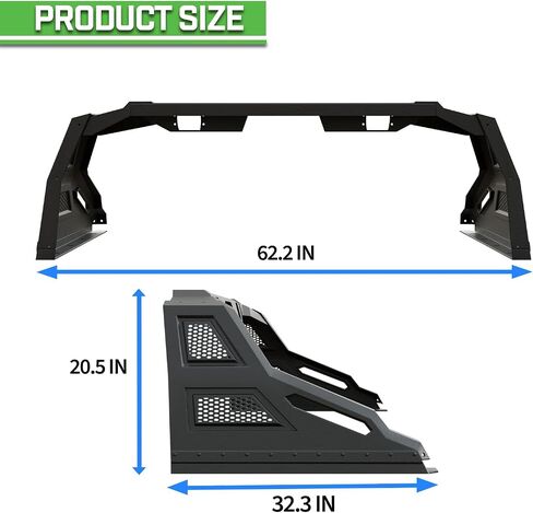 Vanguard VGRB-2264BK Black Powdercoat RL-B | متوافق مع 14-24 شيفروليه كولورادو / 14-24 GMC كانيون / 05-24 تويوتا تاكوما in Kuwait