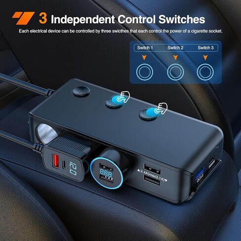 Nilight 4 in 1 ON OFF Charger Socket Panel Dual USB Charger Power Outlet LED Voltmeter Cigarette Lighter Socket LED On Off Rocker Toggle Switch for Truck Car Marine Boats RV, 2 Yeas Warranty in Saudi Arabia