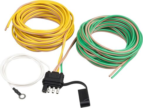 Oyviny 4 Pin 5 Wire Trailer Wiring Harness 18 Inches, 16AWG Pure Copper Wishbond Trailer Light Wiring for Utility Rewiring Both-Side Taillights 4 Way Flat Replacement Plug in Saudi Arabia