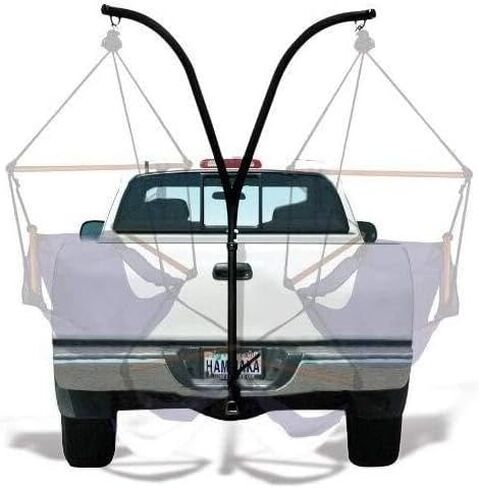 Rustic Recluse Trailer Hitch Stand 48" H x 36" W x 36" D Portable Metal Frame with Hook Mount for Hanging Chairs Ideal for Outdoor Relaxation Use in Saudi Arabia