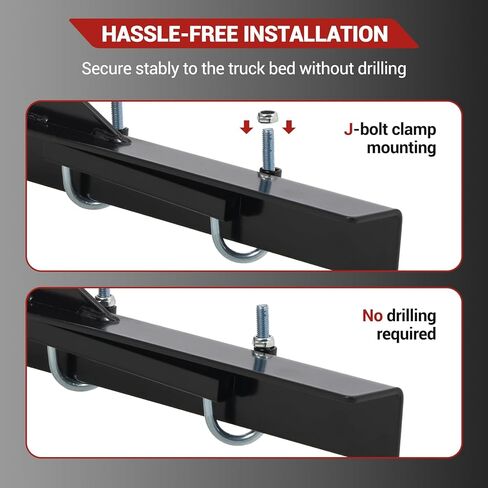 Pickup Truck Ladder Rack | Adjustable 19" - 34" Width & 38.6" - 44" Height | 250 LB. Load Capacity | Drilling Mounting Steel Truck Bed Rack | Ideal for Kayak, Surfboard, Lumber (2 Pack) in Kuwait