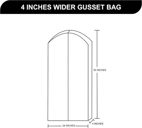 100% Cotton Garment Bag | Long | Breathable Garment Bags for Hanging Clothes | Garment Storage Bag for Long Dresses & Coats Storage | Pack of 1 (42 Inch) in Saudi Arabia