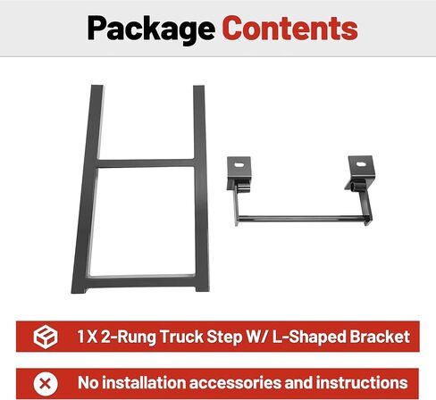 HECASA Truck Step 2-Rung Retractable Tailgate Ladder Heavy Duty Steel Black Powder Coated Truck Bed Ladder W/L-Shaped Bracket 27 Inch Truck & Trailer Accessories in Kuwait