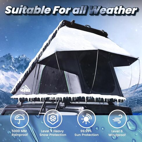 Rooftop Tent Hard Shell Roof Top Tent Hardshell Suitable for Jeep SUV Truck Van,Camping Car Roof for 2-3 Person in Kuwait
