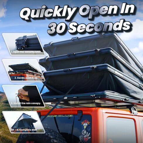 Rooftop Tent Hard Shell Roof Top Tent Hardshell Suitable for Jeep SUV Truck Van,Camping Car Roof for 2-3 Person in Kuwait