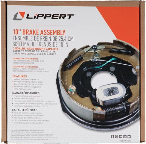 Lippert إلى الأمام مجموعة الفرامل المعدلة ذاتيا للجانب الأيسر 12 "× 2" ، 3500-7000 رطل. السعة ، ل 14.5 "، 15" ، 16 "عجلات - 296651 in Kuwait