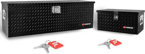 FORWODE 48 Inch Truck Bed Tool Box Aluminum for Pickup Truck Bed RV Toolbox Truck Bed Toolboxes Heavy Duty Waterproof Truck Storage Organizer Chest with Handle and Lock - Black in Saudi Arabia
