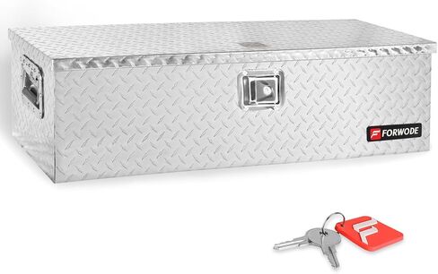 FORWODE 48 Inch Truck Bed Tool Box Aluminum for Pickup Truck Bed RV Toolbox Truck Bed Toolboxes Heavy Duty Waterproof Truck Storage Organizer Chest with Handle and Lock - Black in Saudi Arabia