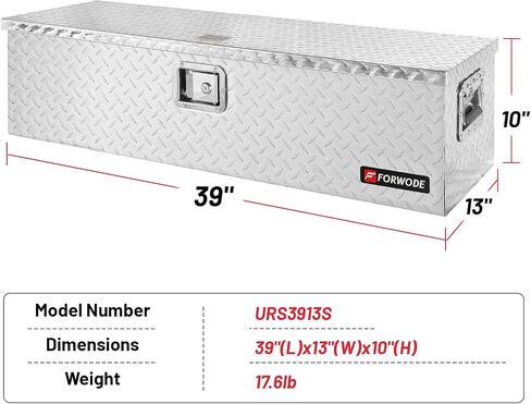 FORWODE 48 Inch Truck Bed Tool Box Aluminum for Pickup Truck Bed RV Toolbox Truck Bed Toolboxes Heavy Duty Waterproof Truck Storage Organizer Chest with Handle and Lock - Black in Saudi Arabia