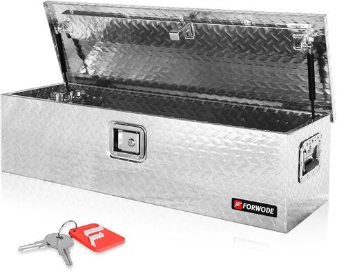 FORWODE 48 Inch Truck Bed Tool Box Aluminum for Pickup Truck Bed RV Toolbox Truck Bed Toolboxes Heavy Duty Waterproof Truck Storage Organizer Chest with Handle and Lock - Black in Saudi Arabia