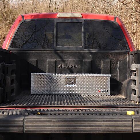 FORWODE 48 Inch Truck Bed Tool Box Aluminum for Pickup Truck Bed RV Toolbox Truck Bed Toolboxes Heavy Duty Waterproof Truck Storage Organizer Chest with Handle and Lock - Black in Saudi Arabia