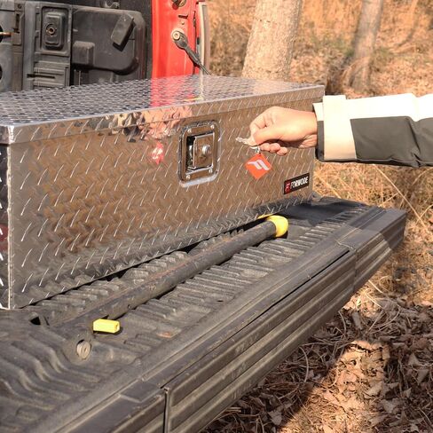 FORWODE 48 Inch Truck Bed Tool Box Aluminum for Pickup Truck Bed RV Toolbox Truck Bed Toolboxes Heavy Duty Waterproof Truck Storage Organizer Chest with Handle and Lock - Black in Saudi Arabia