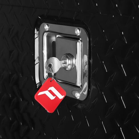 FORWODE 39 Inch Trailer Tongue Box Aluminum Trailer Tool Box for Storage Toolbox, Aluminum Diamond Plate Trailer Tongue Box with Lock - Black in Kuwait