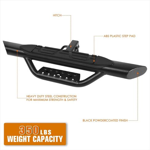 Universal Oval Steel Trailer Tow Tow Bar Bar W/Drop Step Fads for Bickup Truck 2 "Receiver | 36.5" Wide x 3.75 "OD (Black) in Kuwait