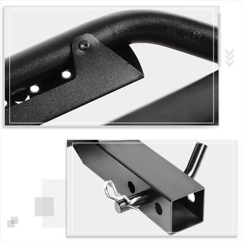 Universal Oval Steel Trailer Tow Tow Bar Bar W/Drop Step Fads for Bickup Truck 2 "Receiver | 36.5" Wide x 3.75 "OD (Black) in Kuwait