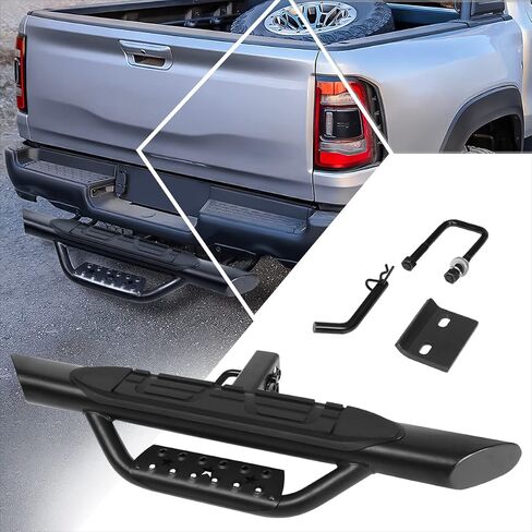 Universal Oval Steel Trailer Tow Tow Bar Bar W/Drop Step Fads for Bickup Truck 2 "Receiver | 36.5" Wide x 3.75 "OD (Black) in Kuwait