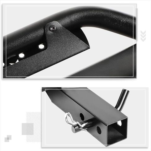 Universal Oval Steel Trailer Tow Tow Bar Bar W/Drop Step Fads for Bickup Truck 2 "Receiver | 36.5" Wide x 3.75 "OD (Black) in Kuwait