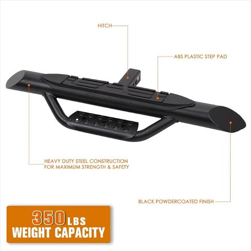 Universal Oval Steel Trailer Tow Tow Bar Bar W/Drop Step Fads for Bickup Truck 2 "Receiver | 36.5" Wide x 3.75 "OD (Black) in Kuwait