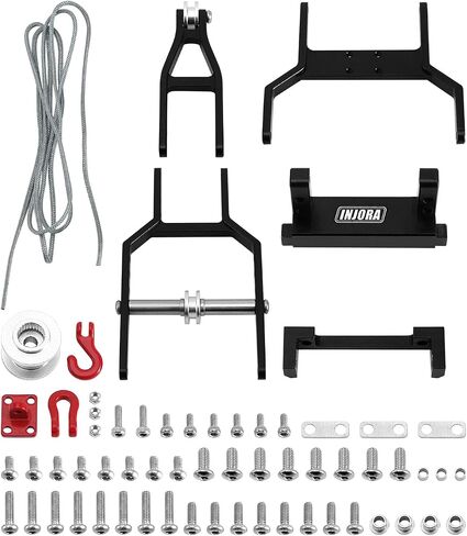 INJORA INJS2065-360 Waterproof 7KG Winch Servo & Tow Truck Crane Kit for 1/18 TRX4M(Black) in Kuwait