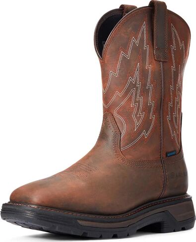 Ariat Mens Big Rig Waterproof Work Boot Dark Brown/Distressed Brown 9.5 X-Wide in Kuwait