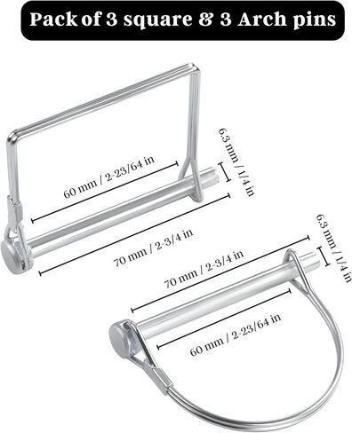 حزمة من 10 مقطورة دبوس-2-3/4 "× 1/4" (L x W)-يضم دبابيس PTO ، دبابيس القفل ، دبابيس عوائق المقطورة ، ودبابيس قفل العمود لمقطورات المزرعة ، القطر ، معدات العشب ومراتها in Kuwait