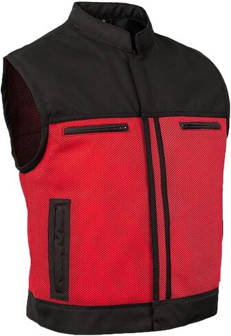 Daniel Smart Men’s Motorcycle Mesh Vest Low side Biker & Breathable Riding Gear Summer Vest with Zipper Closure in Kuwait