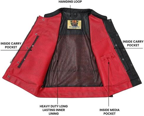 Daniel Smart Men’s Motorcycle Mesh Vest Low side Biker & Breathable Riding Gear Summer Vest with Zipper Closure in Kuwait