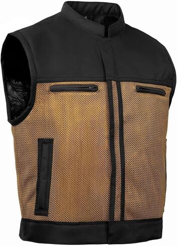 Daniel Smart Men’s Motorcycle Mesh Vest Low side Biker & Breathable Riding Gear Summer Vest with Zipper Closure in Kuwait