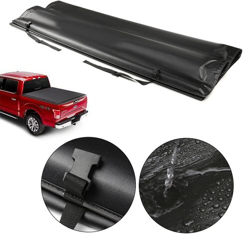SCITOO Soft Roll-Up Truck Tonneau Covers Compatible with 1988-2007 for Chevy Silverado C/K for GMC Sierra C/K Truck Bed Cover Black (8ft) in Saudi Arabia