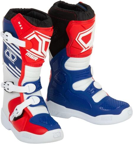 MSR Youth M3X Motocross Boots (1, Red/White/Blue) in Kuwait