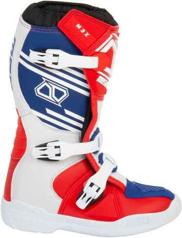 MSR Youth M3X Motocross Boots (1, Red/White/Blue) in Kuwait