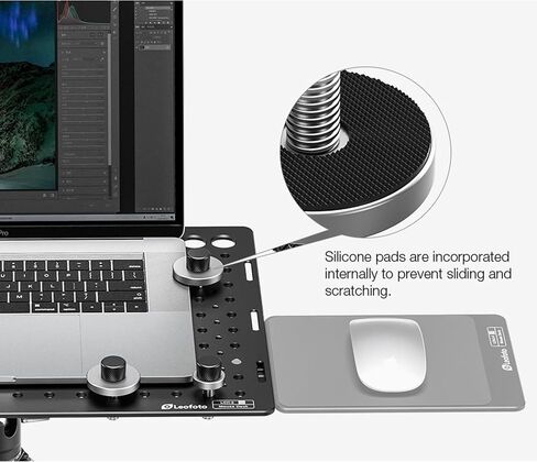 طقم صينية Leofoto LCH-3 Ultimate Leptop مع صينية Mouse LCH-3-1 وحامل LCH-3-2 كوب ، توافق الكمبيوتر المحمول العالمي ، تصاعد ARCA القياسي (LCH-3-KIT) in Saudi Arabia