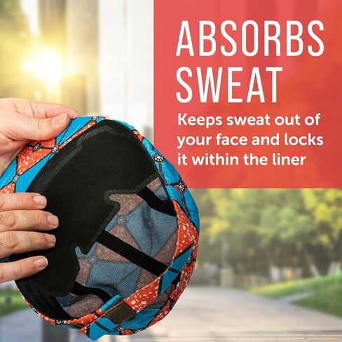 20 Pack Hat & Helmet Sweat Liner Guard - Self-Adhesive Absorbent Pads - Absorbs Sweat Drips and Moisture - Prevents Stains and Odors - One Size Fits All Caps in Saudi Arabia