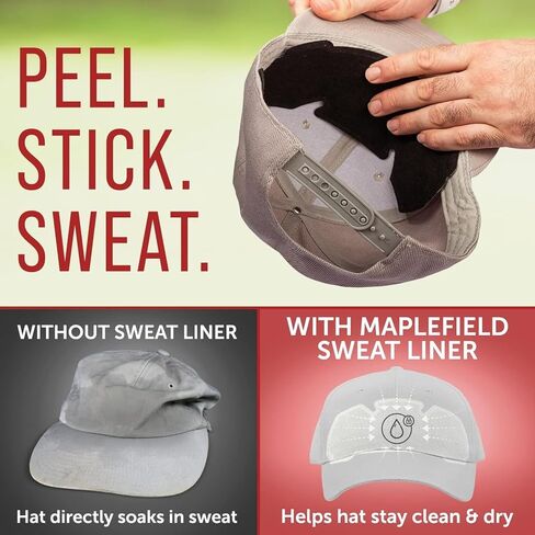 20 Pack Hat & Helmet Sweat Liner Guard - Self-Adhesive Absorbent Pads - Absorbs Sweat Drips and Moisture - Prevents Stains and Odors - One Size Fits All Caps in Saudi Arabia